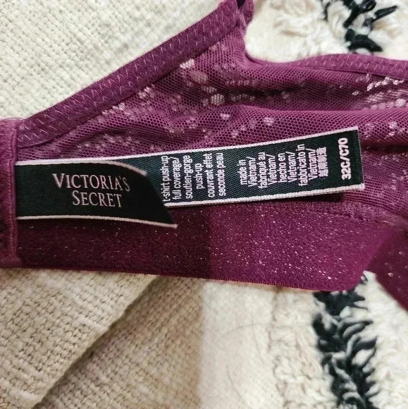 Victoria's Secret T-Shirt Push-Up Full Coverage Bra - Logo Band - 32C -purple‎ - Picture 4 of 7